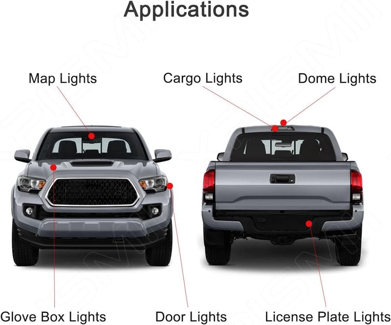 Xpismii 12 Piece 6000K White Interior LED Light Kit Package Replacement for Chevy Chevrolet Silverado/GMC Sierra 1999 2000 2001 2002 2003 2004 2005 2006, with Placement Diagram and Install Tool - Image 3
